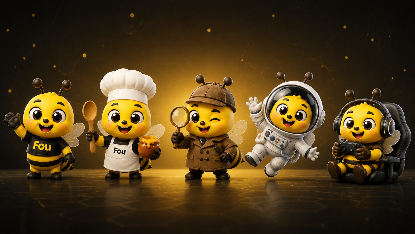 Complete lineup of professional Foubeez characters